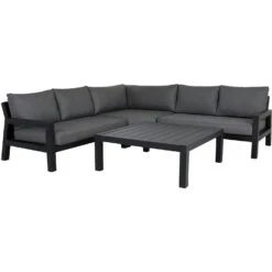 Brafab Stettler Ecksofa 5-Sitzer, Schwarz/Grau