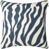 Zebra Kissen 50x50 Cm Im Freien Nutzbar, Blau / Off-white