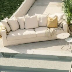 Le Grand Air 3-Sitzer-Sofa Im Freien Nutzbar Sunbrella, Canvas Beige -Hay || Brafab || Fatboy Verkäufe decotique le grand air outdoor 3 seater sunbrella 52