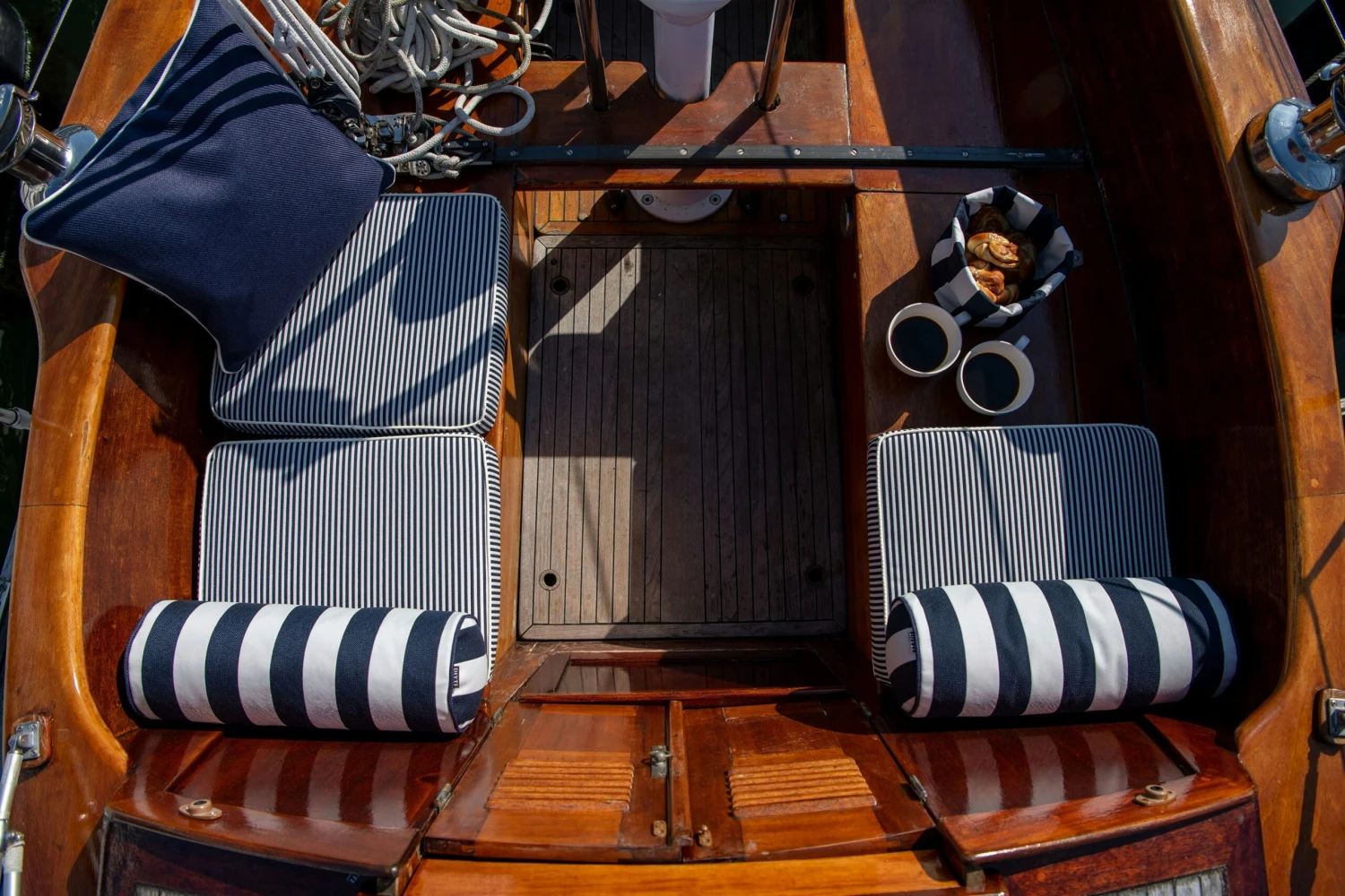 Wide Stripe Kissen 17x45 Cm, Marineblau 5 Wide Stripe Kissen 17x45 Cm, Marineblau – Bild 5