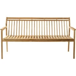 M11 Bank Mit Rückenlehne Im Freien Nutzbar 3-Sitzer, Teakholz