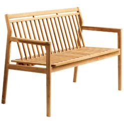 M12 Sammen Bank Mit Rückenlehne Im Freien Nutzbar 2-Sitzer, Teakholz