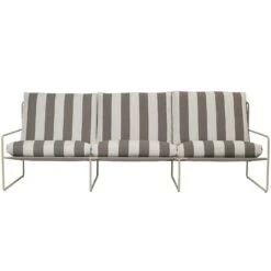 Ferm LIVING Desert Stripe Sofa Cashmere/Chocolate, 3-Sitzer