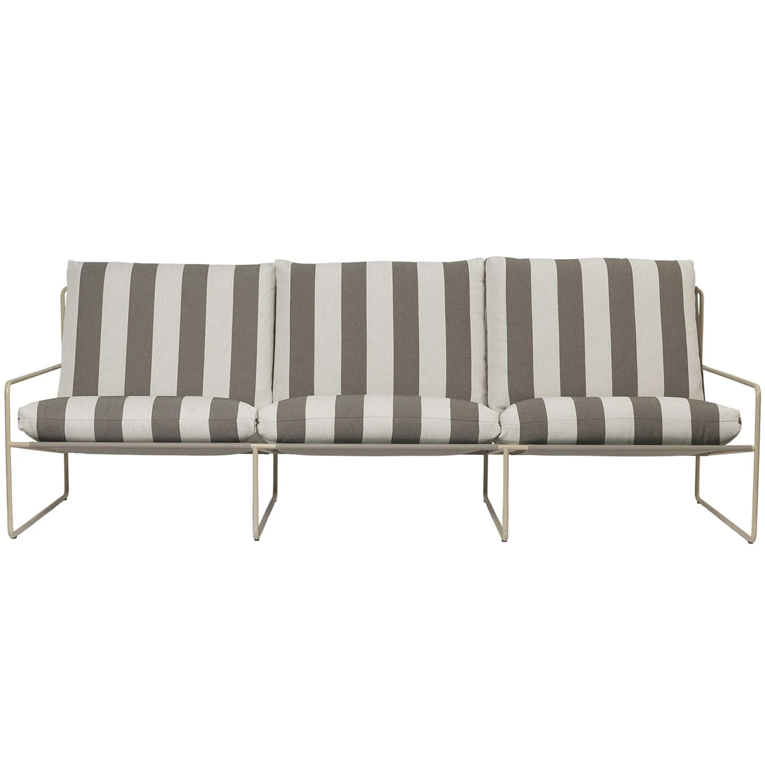 Ferm LIVING Desert Stripe Sofa Cashmere/Chocolate, 3-Sitzer 1 Ferm LIVING Desert Stripe Sofa Cashmere/Chocolate, 3-Sitzer