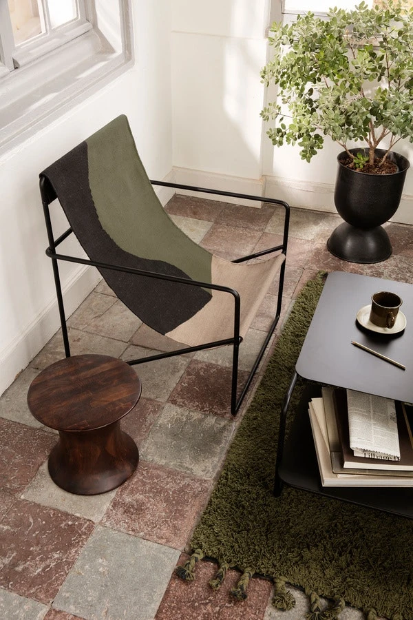Ferm LIVING Desert Loungesessel, Dune / Schwarz 2 Ferm LIVING Desert Loungesessel, Dune / Schwarz – Bild 2