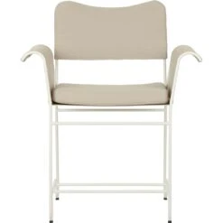 Gubi Tropique Esszimmerstuhl, Classic White Semi Matt / Leslie Stripe 12