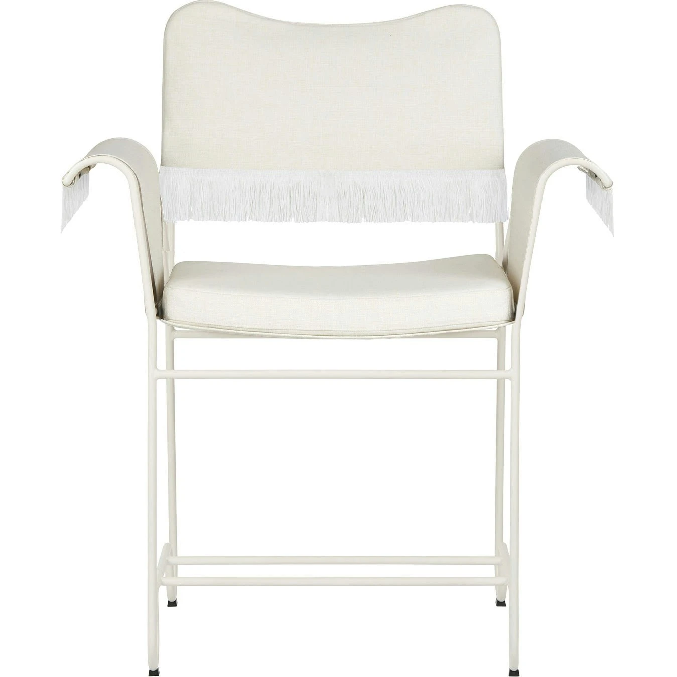 Gubi Tropique Esszimmerstuhl Mit Fransen, Classic White Semi Matt / Leslie 06 1 Gubi Tropique Esszimmerstuhl Mit Fransen, Classic White Semi Matt / Leslie 06