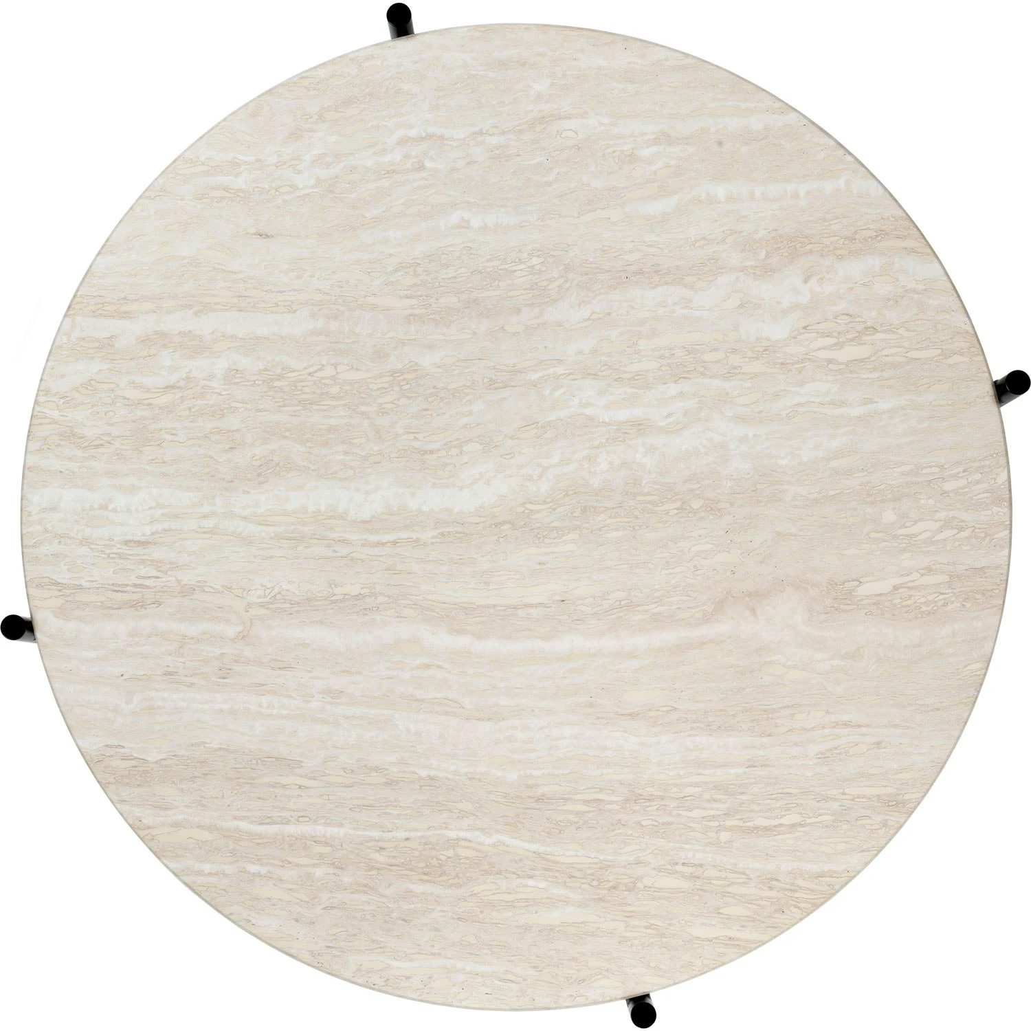 Gubi TS Outdoor Kaffeetisch Ø80x35 Cm, Schwarz/Weiß Travertin 2 Gubi TS Outdoor Kaffeetisch Ø80x35 Cm, Schwarz/Weiß Travertin – Bild 2