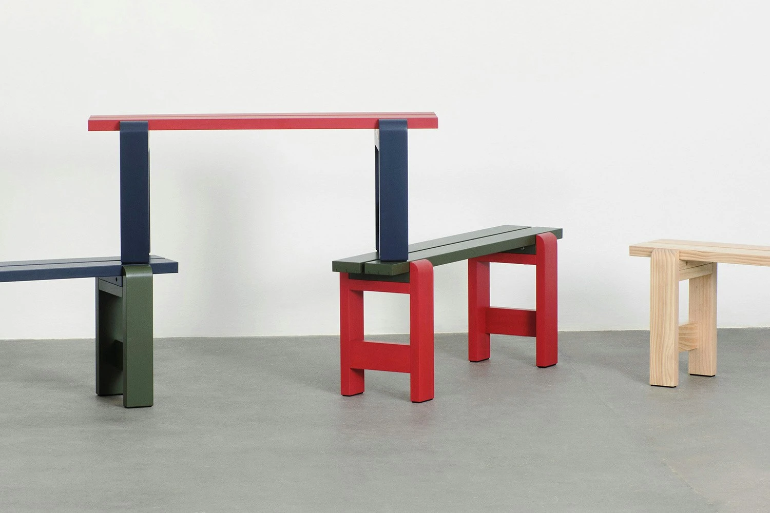 Hay Weekday Bank 23x111 Cm, Olive/Steel Blue 2 Hay Weekday Bank 23x111 Cm, Olive/Steel Blue – Bild 2