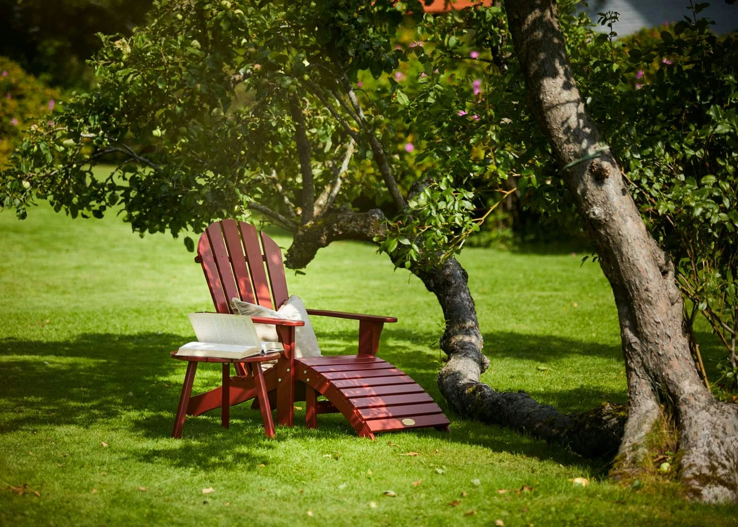 Tennessee Liegestuhl Mit Fußhocker, Oxidrot 2 Tennessee Liegestuhl Mit Fußhocker, Oxidrot – Bild 2