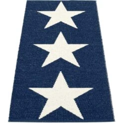 Viggo One Teppich Dark Blue/ Vanilla, 70x150 Cm